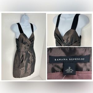Banana Republic NWT Metallic Taffeta Dress Size‎ 2 Sheath Cocktail Wedding NEW